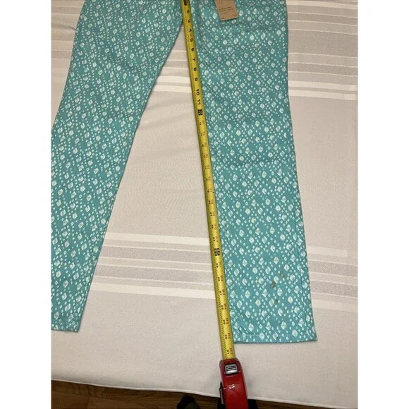 Levis 524 Size 9M Too Superlow Skinny Black Label Aqua Pattern Jeans - Picture 7 of 11